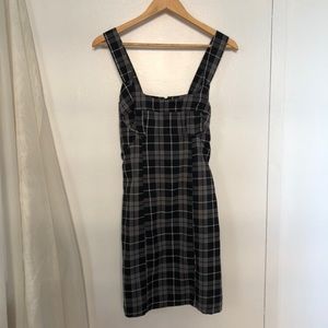 ✰ short black plaid mini dress with halter neck